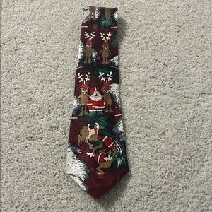 Festive Santa and Reindeer Tie